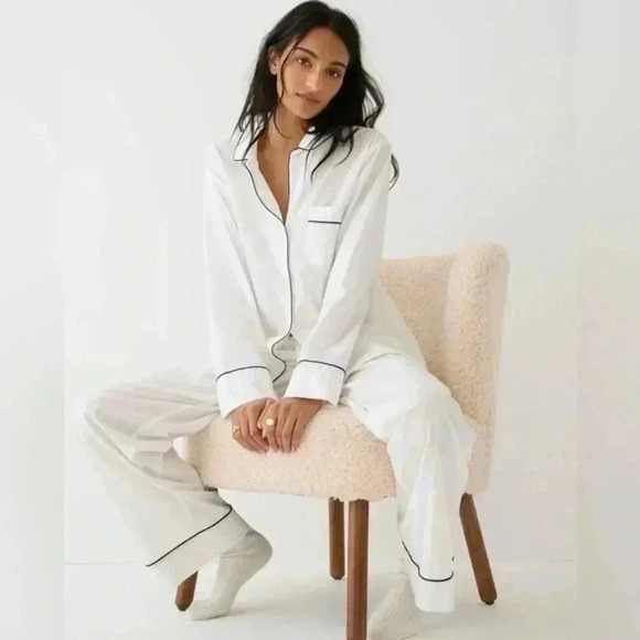 J. Crew Other - J. Crew End-on-end cotton long-sleeve pajama top Size L